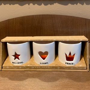 “Believe, Light, Peace” Rae Dunn Candleholder Collection